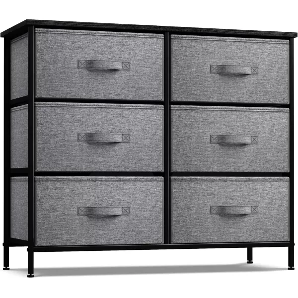 imageSorbus Dresser with 6 Drawers  Chest Organizer Unit with Steel Frame Wood Top ampamp Handle Easy Pull Fabric Bins for Clothes  Storage Furniture for Bedroom Hallway Living Room Nursery ampamp Closet