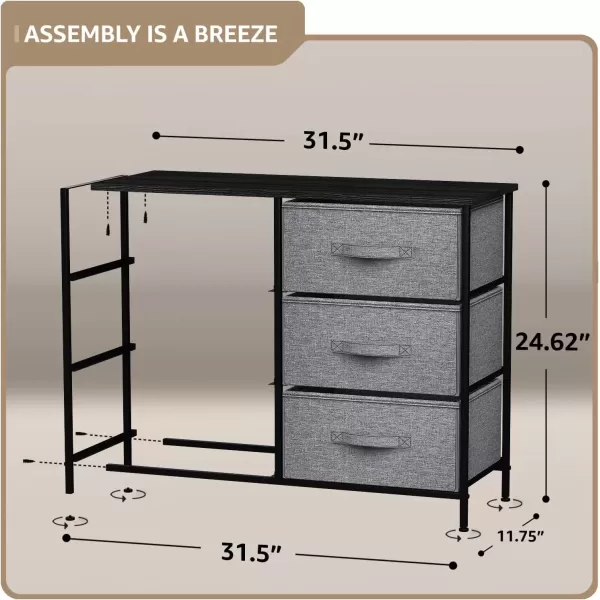imageSorbus Dresser with 6 Drawers  Chest Organizer Unit with Steel Frame Wood Top ampamp Handle Easy Pull Fabric Bins for Clothes  Storage Furniture for Bedroom Hallway Living Room Nursery ampamp Closet
