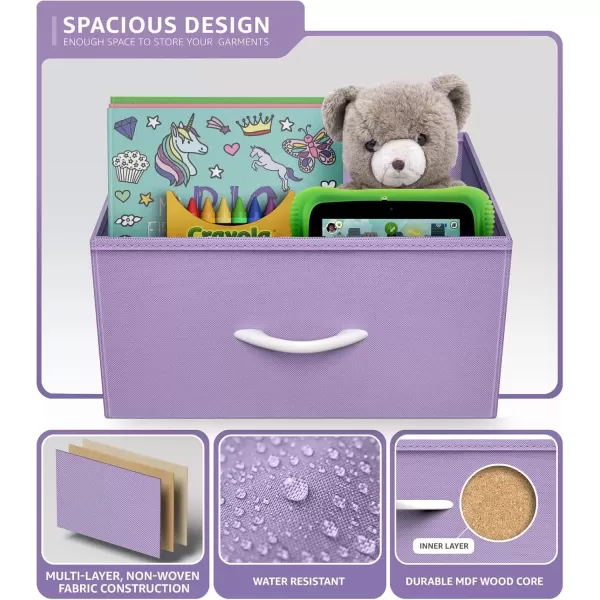 imageSorbus Dresser with 6 Drawers  Furniture Storage Tower Unit for Bedroom Hallway Closet Office Organization  Steel Frame Wood Top Easy Pull Fabric Bins 6Drawer Pastel PurplePurple