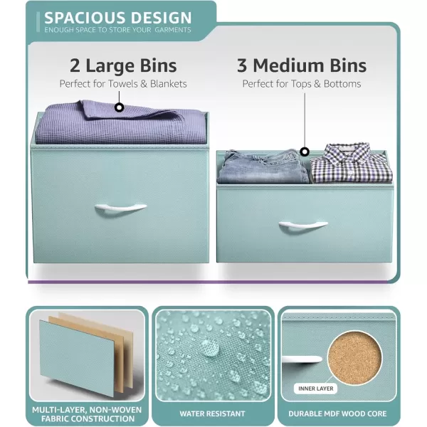 imageSorbus Dresser with 6 Drawers  Furniture Storage Tower Unit for Bedroom Hallway Closet Office Organization  Steel Frame Wood Top Easy Pull Fabric Bins 6Drawer Pastel PurpleAqua