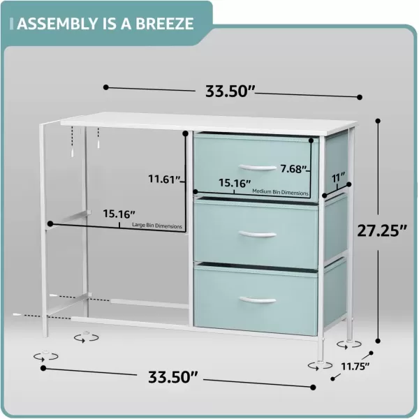 imageSorbus Dresser with 6 Drawers  Furniture Storage Tower Unit for Bedroom Hallway Closet Office Organization  Steel Frame Wood Top Easy Pull Fabric Bins 6Drawer Pastel PurpleAqua