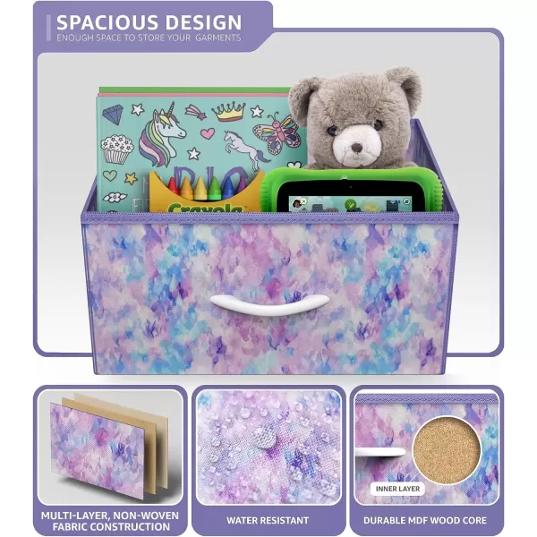 imageSorbus Dresser with 6 Drawers  Furniture Storage Tower Unit for Bedroom Hallway Closet Office Organization  Steel Frame Wood Top Easy Pull Fabric Bins 6Drawer Pastel PurplePurple Tie Dye