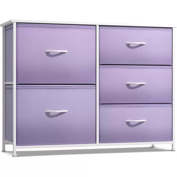 imageSorbus Dresser with 6 Drawers  Furniture Storage Tower Unit for Bedroom Hallway Closet Office Organization  Steel Frame Wood Top Easy Pull Fabric Bins 6Drawer Pastel PurplePurple