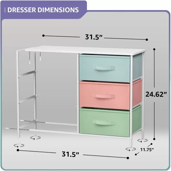 imageSorbus Dresser with 6 Drawers  Furniture Storage Tower Unit for Bedroom Hallway Closet Office Organization  Steel Frame Wood Top Easy Pull Fabric Bins 6Drawer Pastel PurplePastelWhite