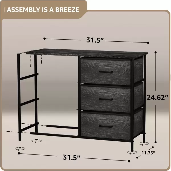 imageSorbus Dresser with 6 Faux Wood Drawers  Chest Organizer Unit with Steel Frame Wood Top ampamp Handle Easy Pull Fabric Bins for Clothes  Storage Furniture for Bedroom Hallway Living Room ampamp Closet