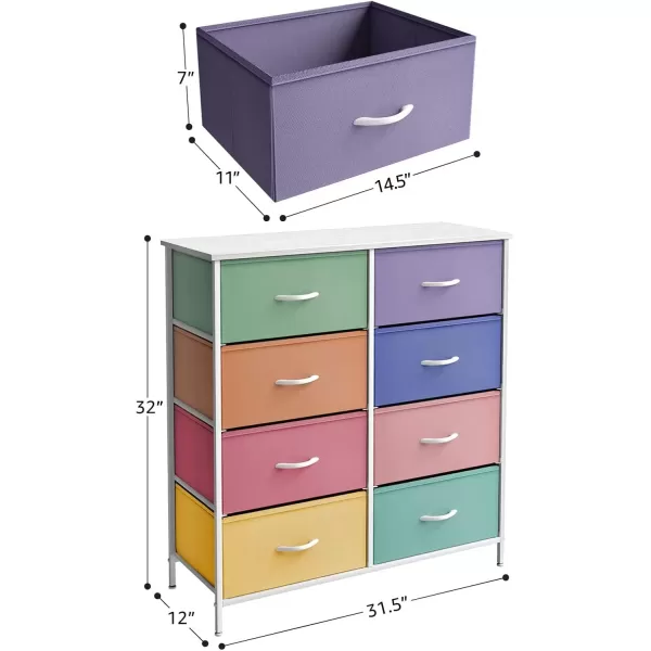 imageSorbus Kids Dresser with 10 Drawers  Storage Unit Organizer Chest for Clothes  Bedroom Kids Room Nursery ampamp Closet  Steel Frame Wood Top ampamp Handles and Easy Pull Fabric BinsPastel 2