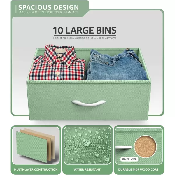 imageSorbus Kids Dresser with 10 Drawers  Storage Unit Organizer Chest for Clothes  Bedroom Kids Room Nursery ampamp Closet  Steel Frame Wood Top ampamp Handles and Easy Pull Fabric BinsPastel 2