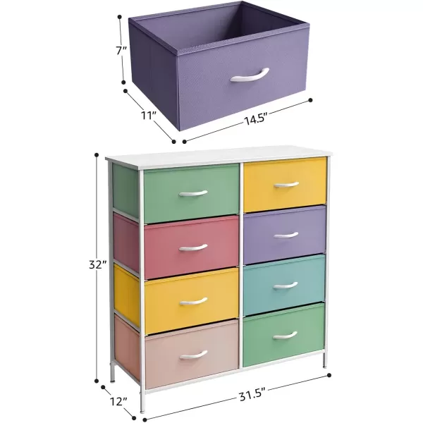 imageSorbus Kids Dresser with 10 Drawers  Storage Unit Organizer Chest for Clothes  Bedroom Kids Room Nursery ampamp Closet  Steel Frame Wood Top ampamp Handles and Easy Pull Fabric BinsPastel 1