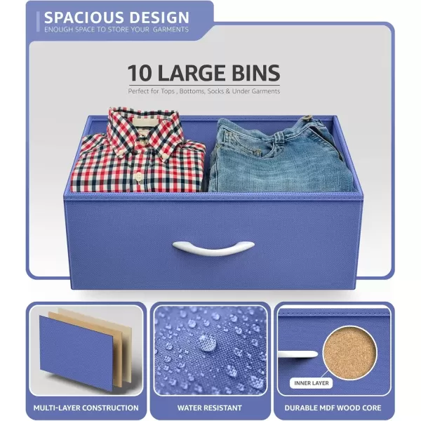 imageSorbus Kids Dresser with 10 Drawers  Storage Unit Organizer Chest for Clothes  Bedroom Kids Room Nursery ampamp Closet  Steel Frame Wood Top ampamp Handles and Easy Pull Fabric BinsPastel 1
