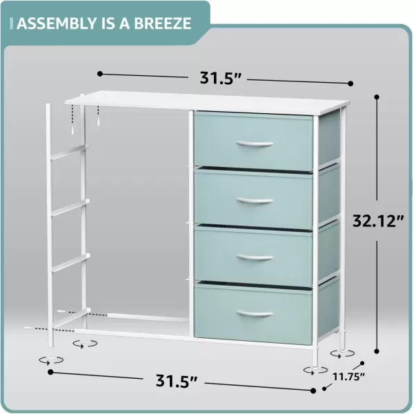 imageSorbus Kids Dresser with 10 Drawers  Storage Unit Organizer Chest for Clothes  Bedroom Kids Room Nursery ampamp Closet Purple 34 x 12 x 4710 DrawerAqua