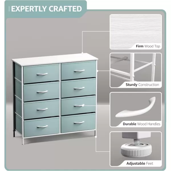 imageSorbus Kids Dresser with 10 Drawers  Storage Unit Organizer Chest for Clothes  Bedroom Kids Room Nursery ampamp Closet Purple 34 x 12 x 4710 DrawerAqua