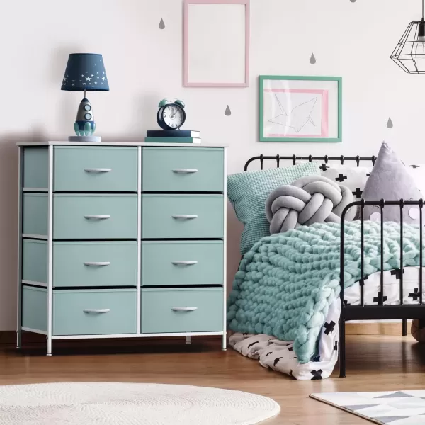 imageSorbus Kids Dresser with 10 Drawers  Storage Unit Organizer Chest for Clothes  Bedroom Kids Room Nursery ampamp Closet Purple 34 x 12 x 4710 DrawerAqua