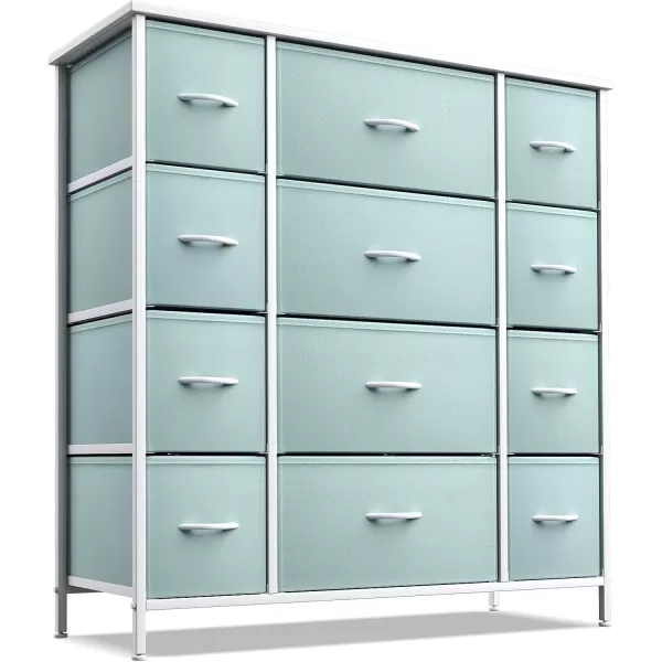imageSorbus Kids Dresser with 10 Drawers  Storage Unit Organizer Chest for Clothes  Bedroom Kids Room Nursery ampamp Closet Purple 34 x 12 x 4710 DrawerAqua