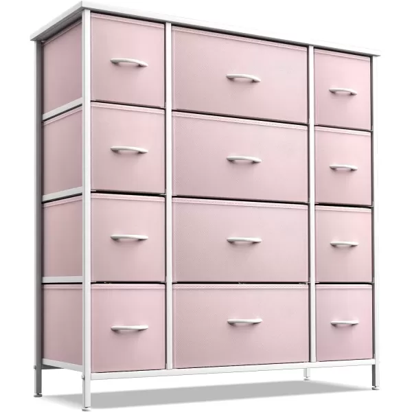 imageSorbus Kids Dresser with 10 Drawers  Storage Unit Organizer Chest for Clothes  Bedroom Kids Room Nursery ampamp Closet Purple 34 x 12 x 4710 DrawerPink