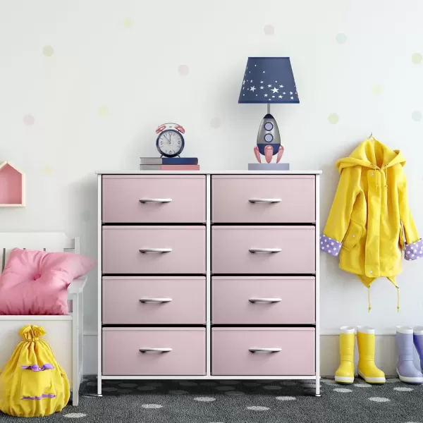 imageSorbus Kids Dresser with 10 Drawers  Storage Unit Organizer Chest for Clothes  Bedroom Kids Room Nursery ampamp Closet Purple 34 x 12 x 4710 DrawerPink