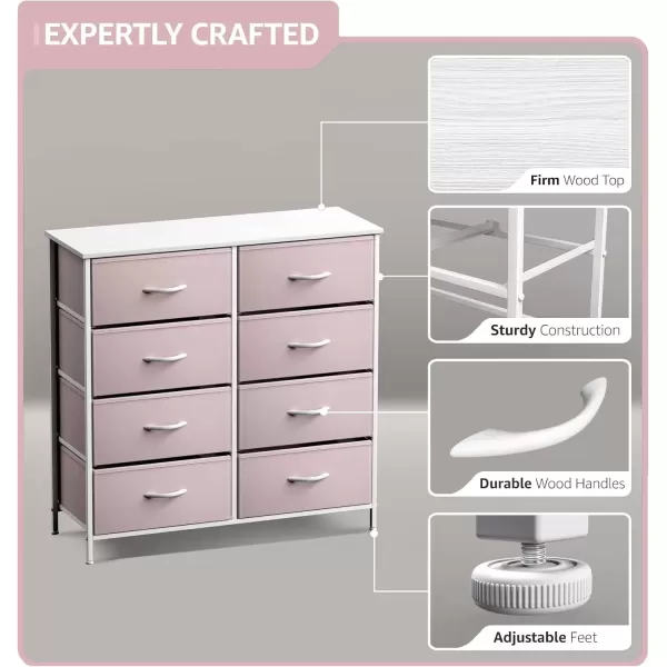 imageSorbus Kids Dresser with 10 Drawers  Storage Unit Organizer Chest for Clothes  Bedroom Kids Room Nursery ampamp Closet Purple 34 x 12 x 4710 DrawerPink