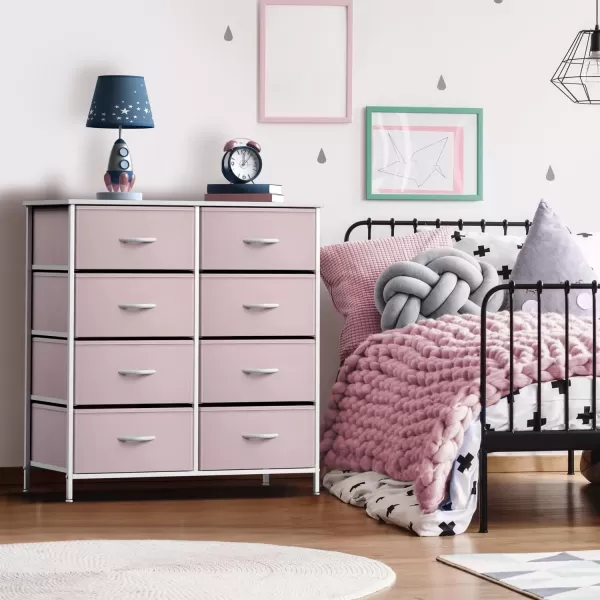 imageSorbus Kids Dresser with 10 Drawers  Storage Unit Organizer Chest for Clothes  Bedroom Kids Room Nursery ampamp Closet Purple 34 x 12 x 4710 DrawerPink