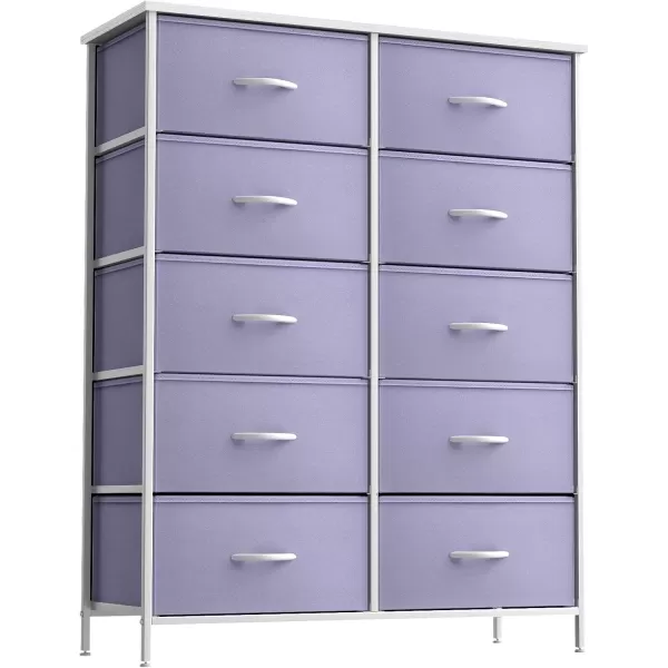 imageSorbus Kids Dresser with 10 Drawers  Storage Unit Organizer Chest for Clothes  Bedroom Kids Room Nursery ampamp Closet Purple 34 x 12 x 4710 DrawerPurple
