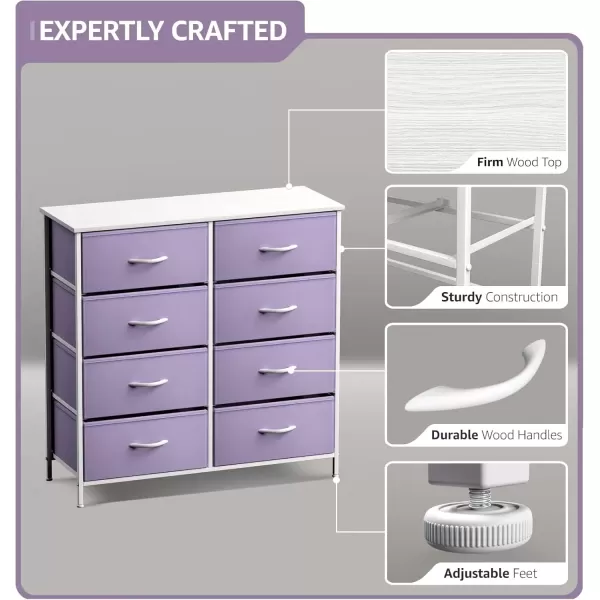 imageSorbus Kids Dresser with 10 Drawers  Storage Unit Organizer Chest for Clothes  Bedroom Kids Room Nursery ampamp Closet Purple 34 x 12 x 4710 DrawerPurple
