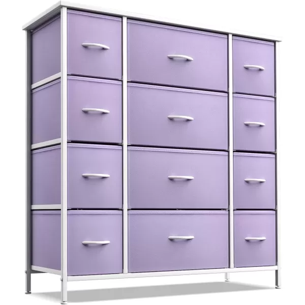 imageSorbus Kids Dresser with 10 Drawers  Storage Unit Organizer Chest for Clothes  Bedroom Kids Room Nursery ampamp Closet Purple 34 x 12 x 4710 DrawerPurple