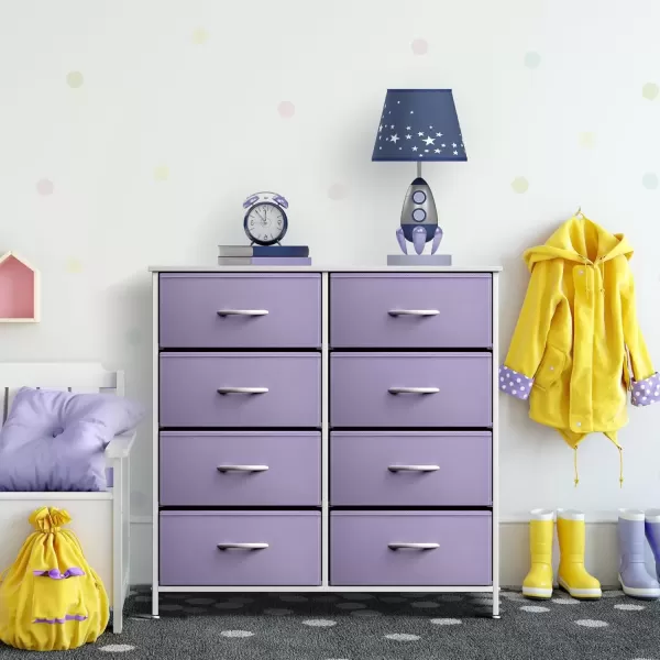 imageSorbus Kids Dresser with 10 Drawers  Storage Unit Organizer Chest for Clothes  Bedroom Kids Room Nursery ampamp Closet Purple 34 x 12 x 4710 DrawerPurple