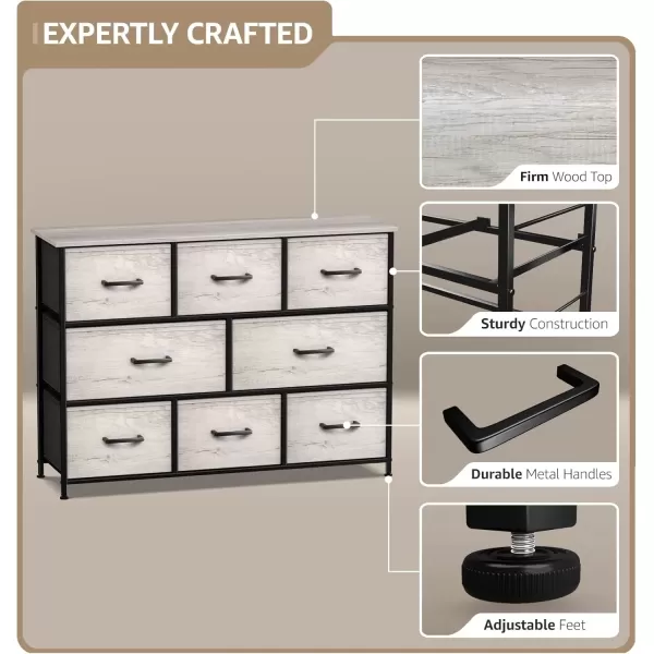 imageSorbus Kids Dresser with 8 Drawers  Chest Organizer Unit with Steel Frame Wood Top ampamp Handle Fabric Bins for Clothes  Wide Furniture for Bedroom Hallway Kids Room Nursery ampamp ClosetGreige