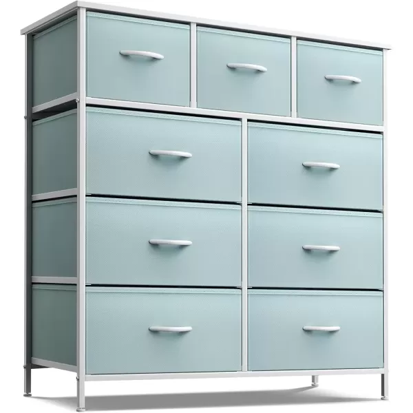 imageSorbus Kids Dresser with 9 Drawers  Furniture Storage Chest Tower Unit for Bedroom Hallway Closet Office Organization  Steel Frame Wood Top Tiedye Fabric Bins Pink TiedyeAqua