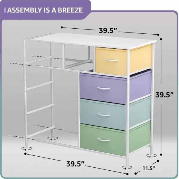 imageSorbus Kids Dresser with 9 Drawers  Furniture Storage Chest Tower Unit for Bedroom Hallway Closet Office Organization  Steel Frame Wood Top Tiedye Fabric Bins Pink TiedyePastel 1