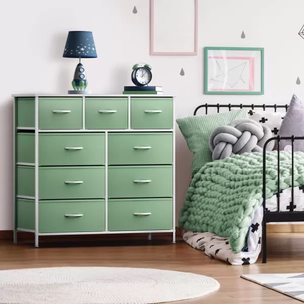 imageSorbus Kids Dresser with 9 Drawers  Furniture Storage Chest Tower Unit for Bedroom Hallway Closet Office Organization  Steel Frame Wood Top Tiedye Fabric Bins Pink TiedyeTeal