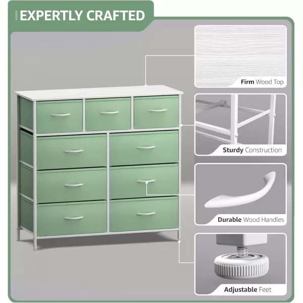 imageSorbus Kids Dresser with 9 Drawers  Furniture Storage Chest Tower Unit for Bedroom Hallway Closet Office Organization  Steel Frame Wood Top Tiedye Fabric Bins Pink TiedyeTeal