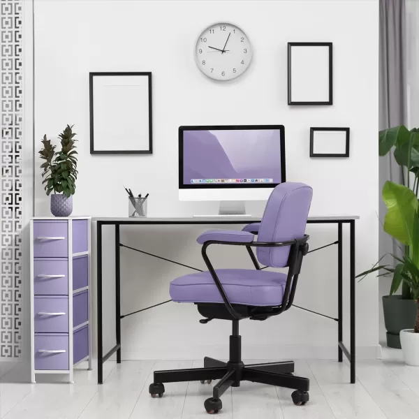 imageSorbus Narrow Dresser with 4 Drawers  Vertical Slim Storage Chest of Drawers with Steel Frame Wood Top ampamp Easy Pull Fabric Bins for Small Spaces Closets Bedroom Bathroom ampamp Laundry BeigePastel Purple