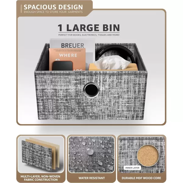 imageSorbus Nightstand 2Drawer Shelf Storage  Bedside Furniture ampamp End Table Chest Dresser with Steel Frame Wood Top ampamp Easy Pull Fabric Bins for Home Bedroom Closets Bathroom Office ampamp College DormGrayWhite