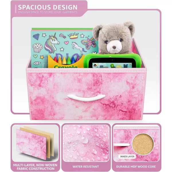 imageSorbus Nightstand with 2 Drawers  Kids Bedside Furniture End Table Night Stand  Steel Frame Wood Top ampamp Easy Pull Fabric Bins  Dresser ampamp Chest for Home Bedroom Accessories Office ampamp College DormPink Tiedye