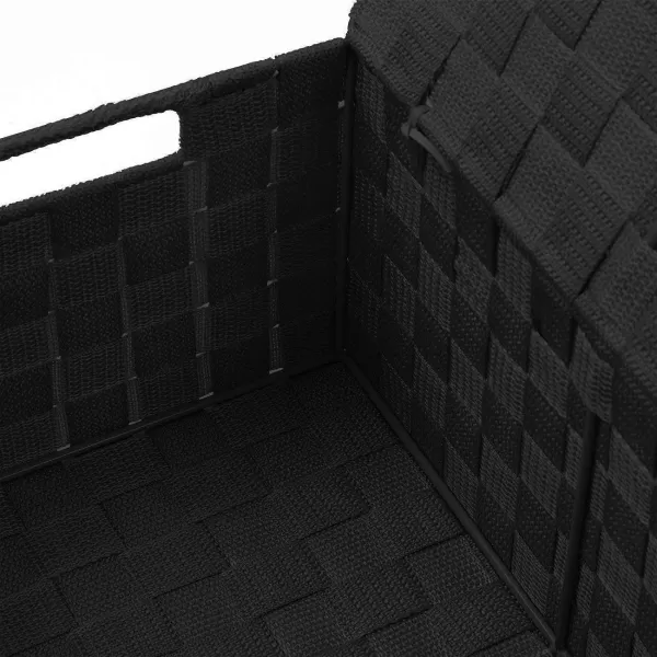imageSorbus Storage Basket with Lid Mesh HandWoven Basket Decorative Storage Boxes with Lids Wicker Basket Organizers for Storage Variety Pack of 3  ChoclateBlack