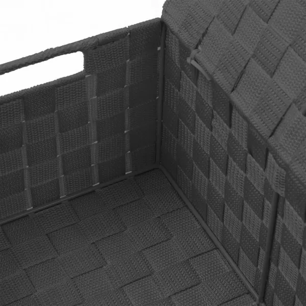 imageSorbus Storage Basket with Lid Mesh HandWoven Basket Decorative Storage Boxes with Lids Wicker Basket Organizers for Storage Variety Pack of 3  ChoclateGray
