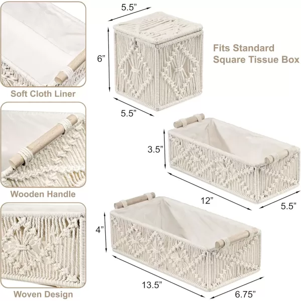 imageSorbus Storage Wicker Baskets  2 Decorative Gift Baskets for Baby Room Bedroom Nursery  Lined Paper Rope Baby Basket Set for Organizing Changing Station Linens Diapers Toiletries Toilet PaperIvory