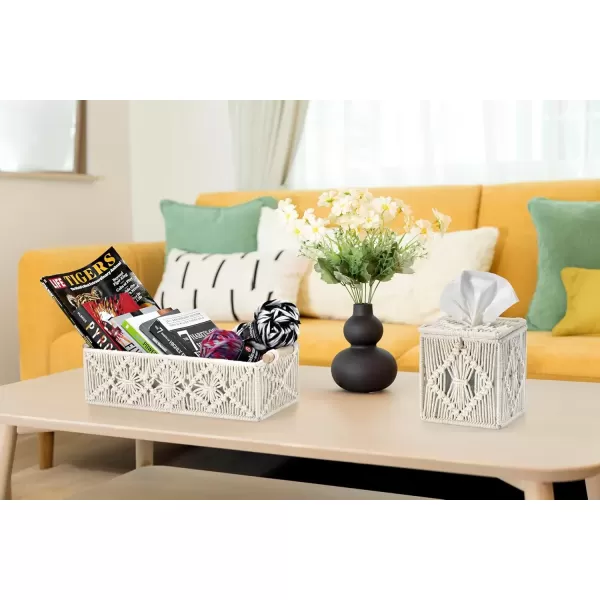 imageSorbus Storage Wicker Baskets  2 Decorative Gift Baskets for Baby Room Bedroom Nursery  Lined Paper Rope Baby Basket Set for Organizing Changing Station Linens Diapers Toiletries Toilet PaperIvory