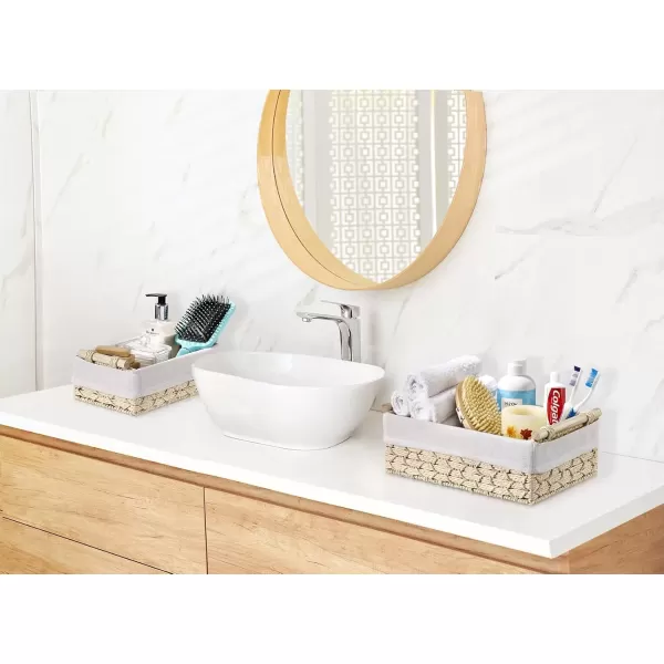 imageSorbus Storage Wicker Baskets  2 Decorative Gift Baskets for Baby Room Bedroom Nursery  Lined Paper Rope Baby Basket Set for Organizing Changing Station Linens Diapers Toiletries Toilet PaperBeige