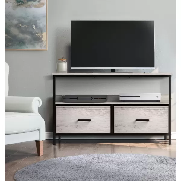 imageSorbus TV Stand Dresser with 2 Drawers  Television Riser Chest with Storage  Bedroom Living Room Closet ampamp Dorm FurnitureGreige