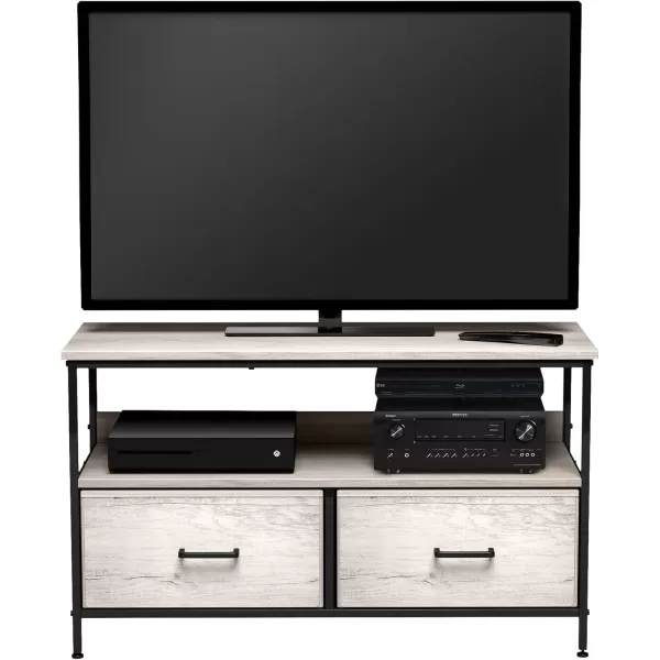 imageSorbus TV Stand Dresser with 2 Drawers  Television Riser Chest with Storage  Bedroom Living Room Closet ampamp Dorm FurnitureGreige