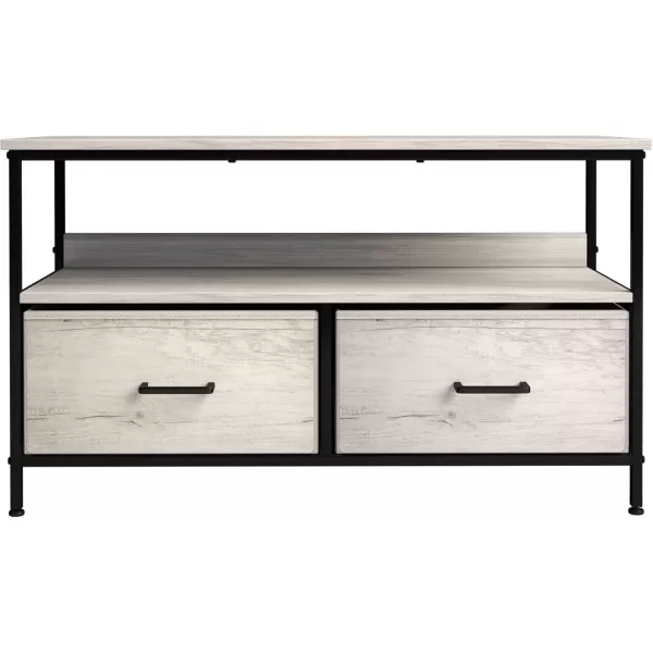imageSorbus TV Stand Dresser with 2 Drawers  Television Riser Chest with Storage  Bedroom Living Room Closet ampamp Dorm FurnitureGreige