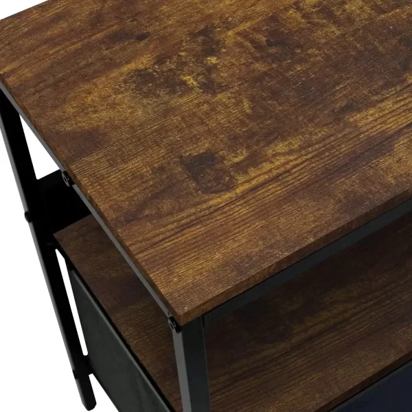imageSorbus TV Stand Dresser with 2 Drawers  Television Riser Chest with Storage  Bedroom Living Room Closet ampamp Dorm FurnitureRustic Black