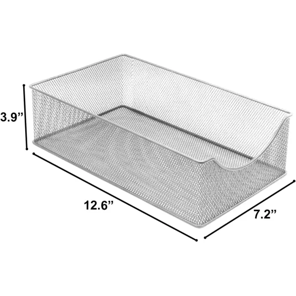 imageSorbus 2 Sets of 2 Tier Metal Under Sink Organizer for Bathroom Kitchen Strong Steel Mesh Sliding Drawers for Under Sink Under Cabinet Closet Kitchen Pantry Bathroom Organizers and StorageSilver