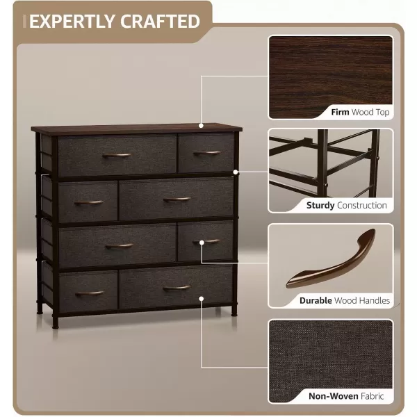 imageSorbus Dresser for Bedroom with 8 Drawers  Tall Chest Storage Tower Unit for Closet Hallway Nursery Entryway Organization  Steel Frame Wood Top Light GrayBrown