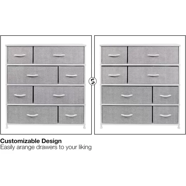 imageSorbus Dresser for Bedroom with 8 Drawers  Tall Chest Storage Tower Unit for Closet Hallway Nursery Entryway Organization  Steel Frame Wood Top Light GrayWhite