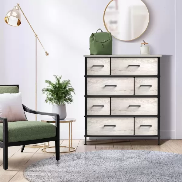 imageSorbus Dresser for Bedroom with 8 Drawers  Tall Chest Storage Tower Unit for Closet Hallway Nursery Entryway Organization  Steel Frame Wood Top Light GrayGreige