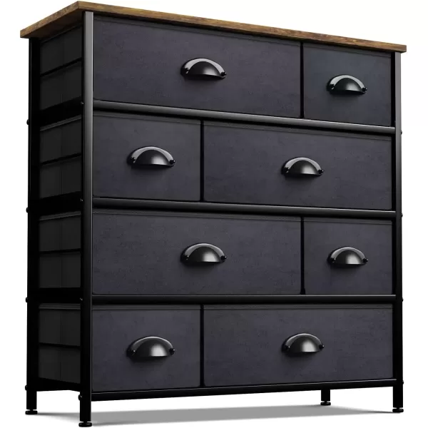 imageSorbus Dresser for Bedroom with 8 Drawers  Tall Chest Storage Tower Unit for Closet Hallway Nursery Entryway Organization  Steel Frame Wood Top Light GrayWoodBlack