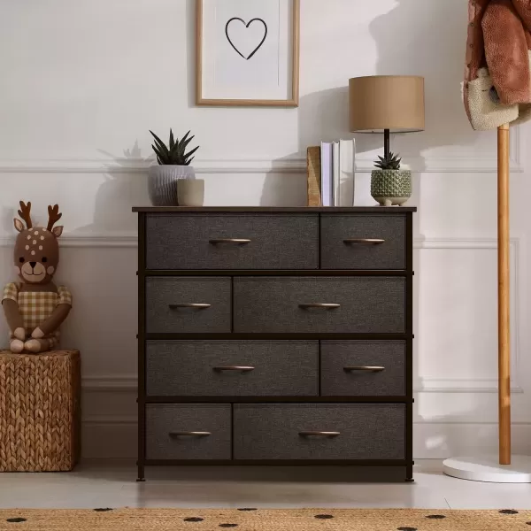 imageSorbus Dresser for Bedroom with 8 Drawers  Tall Chest Storage Tower Unit for Closet Hallway Nursery Entryway Organization  Steel Frame Wood Top Light GrayBrown