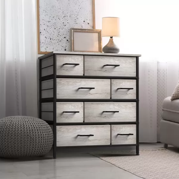 imageSorbus Dresser for Bedroom with 8 Drawers  Tall Chest Storage Tower Unit for Closet Hallway Nursery Entryway Organization  Steel Frame Wood Top Light GrayGreige