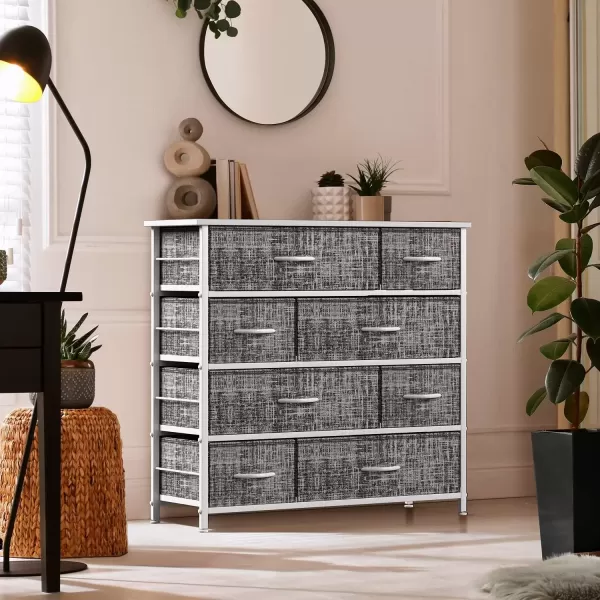 imageSorbus Dresser for Bedroom with 8 Drawers  Tall Chest Storage Tower Unit for Closet Hallway Nursery Entryway Organization  Steel Frame Wood Top Light GrayGrayWhite Frame